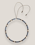 Collar Dafne perlas, esponja coral azul claro y filigranas gunmetal con cristalitos