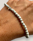 Armband mit silbernem Meerjungfrauenschwanz und weißer Lava