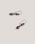 Hook earrings gold steel golden shells light pink enamel sand lava golden spacers pink crystals