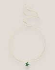 Collar minimal con estrella de howlita verde oscuro