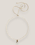 Collar cadena con cristales facetados blancos engarzados con colgante isla de Fuerteventura 15mm acero titanio oro