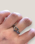 Anillo 1 corazón y 4 corazones