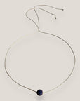 Collar minimal con bola 8mm de lava añil