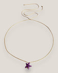 Collar minimal con estrella de howlita morada