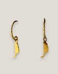 Pendientes semi aro colgante isla de Fuerteventura 10mm acero titanio oro