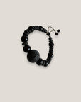 Pulsera ónix gran cuenta esponja coral negra 20mm