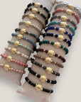 Bracelet with large golden turtle and colored lava
