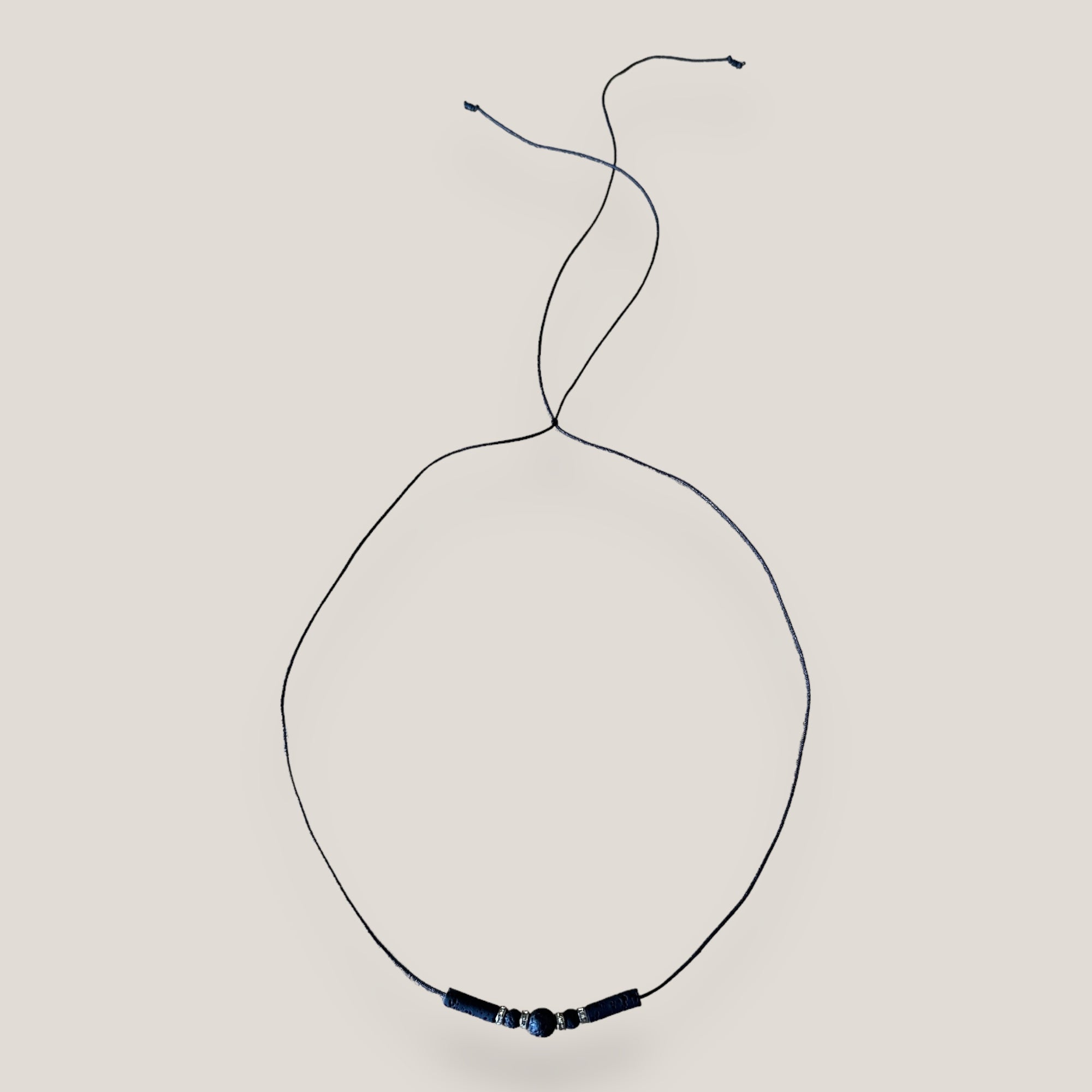 Collar midi con bola, 2 tubos, 2 bolitas y separadores discos plata con brillis cristal
