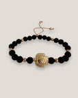 Bracelet with large golden turtle and colored lava
