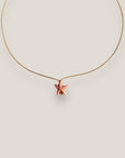 Collar minimal con estrella de howlita rosa