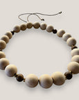 Collar con grandes cuentas madera y separadores acero orl