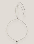 Collar minimal con bola 6mm de lava gris y cuentas gunmetal con cristalitos blancos