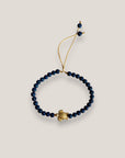 Pulsera tortuga dorada con lava azul añil