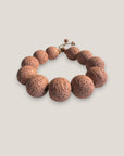 Pulsera grandes cuentas esponja coral rosa