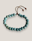 Pulsera base 6mm esponja coral azul turquesa