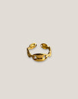 Ring aus goldfarbenem Edelstahl mit Ankerkettenmuster