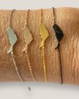 Pulsera isla de Fuerteventura 15mm acero titanio negro con cadena fina soldada