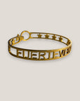 Brazalete Fuerteventura silueta acero titanio oro