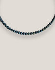 Collar mini base 4mm esponja coral azul pavo real