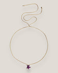 Collar minimal con estrella de howlita morada