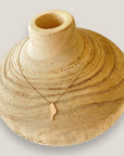 Collar isla de Fuerteventura 20mm acero titanio oro rosa con cadena fina soldada
