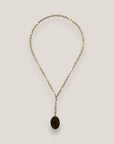 Collar medalla oval isla Fuerteventura acero cadena largo regulable acero oro