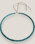Collar mini base 4mm esponja coral azul turquesa