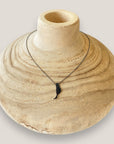 Collar isla de Fuerteventura 20mm acero titanio negro con cadena fina soldada