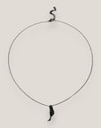 Collar isla de Fuerteventura 20mm acero titanio negro con cadena fina soldada