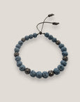 Pulsera Dafne con esponja coral azul claro y filigrana gunmetal con cristalitos
