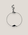 Pulsera isla de Fuerteventura 15mm acero titanio negro con cadena fina soldada