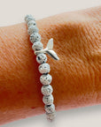 Armband mit silbernem Meerjungfrauenschwanz und weißer Lava