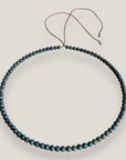 Collar mini base 4mm esponja coral azul pavo real