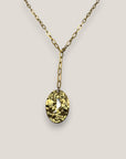 Collar medalla oval isla Fuerteventura acero cadena largo regulable acero oro