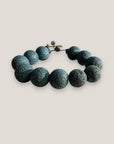 Pulsera con grandes cuentas esponja coral verde seco