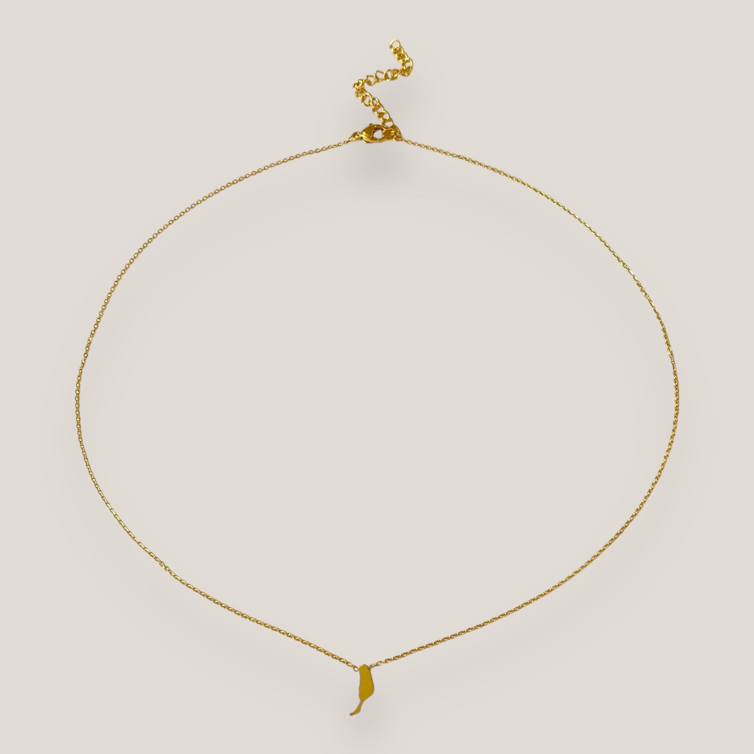 Collar isla de Fuerteventura 10mm acero titanio oro con cadena fina soldada