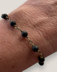 Lavabronze Kettenarmband 4mm schwarz
