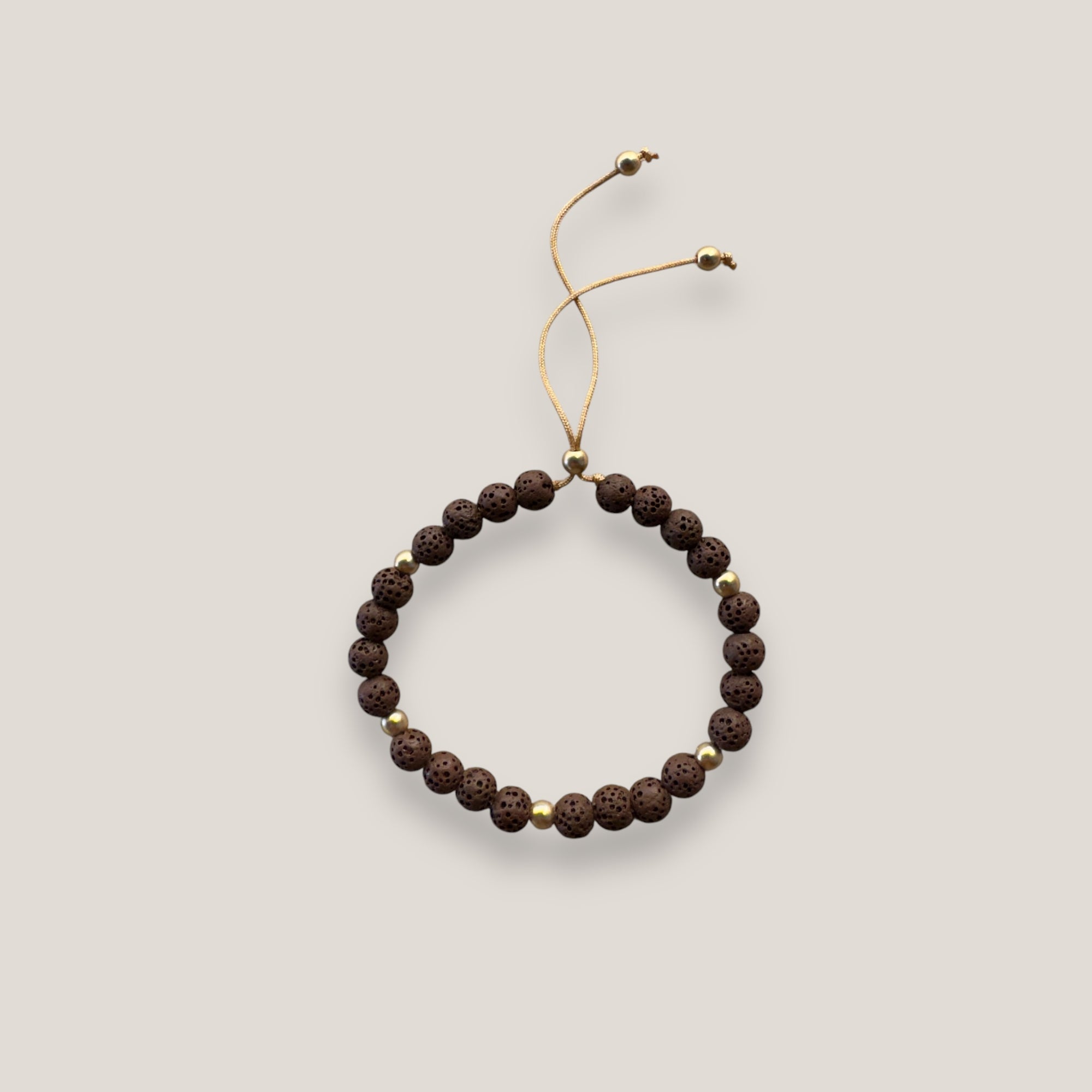 Armbandbasis 6 brauner Korallenschwamm mit goldenen Hämatiten