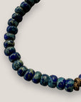 Pulsera con tortuga de cerámica azul marino con cuentas de cristal azul japeado