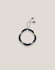 Dafne-Perlenarmband mit indigoblauem Lava- und Gunmetal-Filigran mit Kristallen
