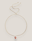 Collar minimal con estrella de howlita rosa