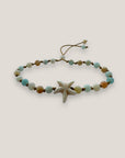 Pulsera Eloise con estrella howlita y amazonitas