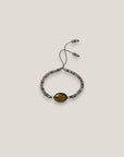 Armband ovaler Edelstahl, schimmernde weiße Meerjungfrauen-Schuppen, weiße Lavasteine, kleine weiße Kristall-Abstandshalter