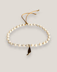 Pulsera con cristales facetados blancos engarzados isla fuerteventura acero oro