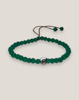 Armband mit silberner Muschel und hellgrüner Lava