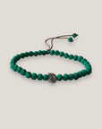 Armband mit silberner Muschel und hellgrüner Lava