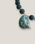 Collar gran caracola turbante verde turquesa esponja coral verde seco