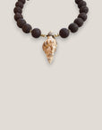 Collar gran caracola múrex esponja coral marrón ocuro