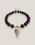 Collar gran caracola múrex esponja coral marrón ocuro