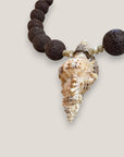 Collar gran caracola múrex esponja coral marrón ocuro